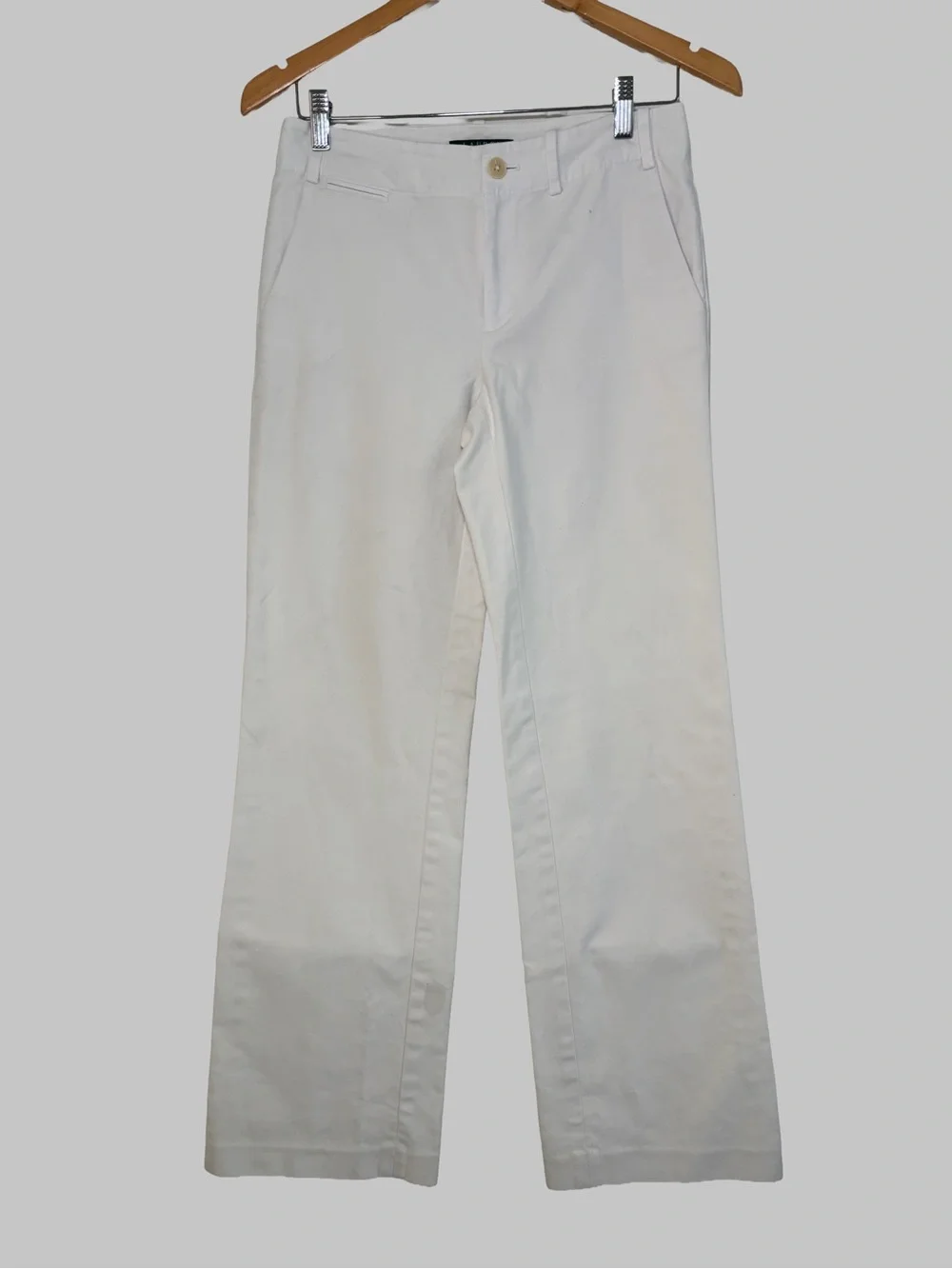 Lauren Ralph Lauren Sanderson White Wide Leg Pants Women’s Size 2 Stretch Cotton